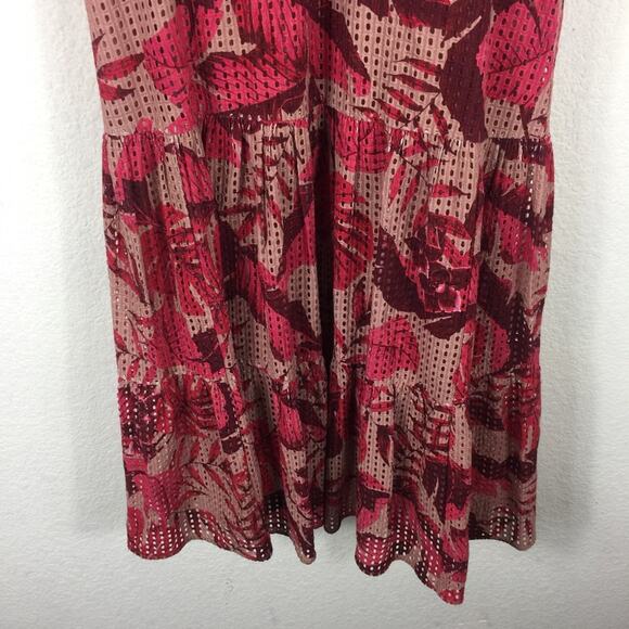 NWT Johanne Ortiz X H&M Maxi Dress XS Floral Eyelet Embroidered Ruffle Pink - Picture 12 of 16